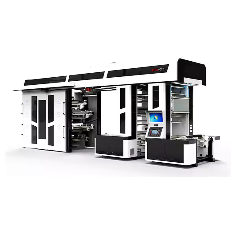 آلة طباعة فلكسوغرافية ذات 8 ألوان عالية السرعة بمحرك شبه مؤازر